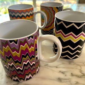 MISSONI Coffee Mugs— Set of 4, perfect condition